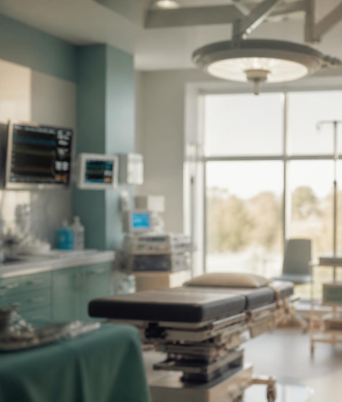 Centro cirúrgico moderno com luz natural, referência da operação em saúde gerida pela CB Health